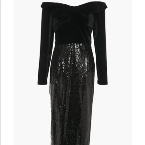 Marchesa Notte sequin/velvet dress